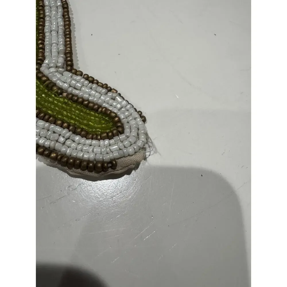 Glass Beaded Table Runner Floral Made In India 12”x 36”